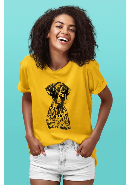 Alman Shorthair - Köpek Baskılı Unisex Beyaz Tişört fiyatları