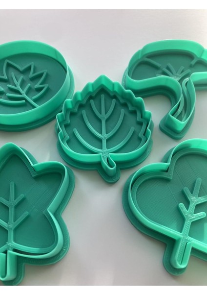Sonbahar Yaprakları Kurabiye Kalıbı Seti, 5 Parça, Yeşil, Doğa Hamur Şekillendirici, Özel Tasarım fiyatları