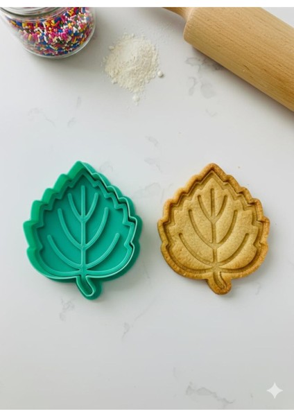 Sonbahar Yaprakları Kurabiye Kalıbı Seti, 5 Parça, Yeşil, Doğa Hamur Şekillendirici, Özel Tasarım modelleri