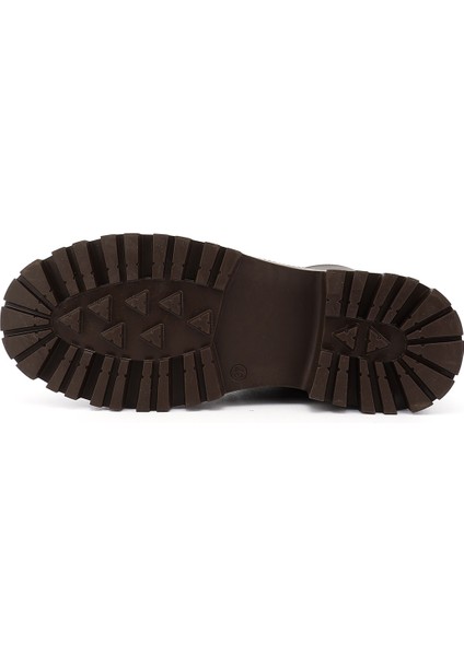 Kadın Kahverengi Yuvarlak Burunlu Fermuarlı Bot fırsatları