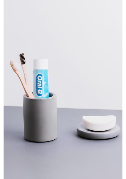 Beton Diş Fırçalık | Kalemlik, Makyaj ve Banyo Düzenleyici Organizer 8X10 cm modelleri