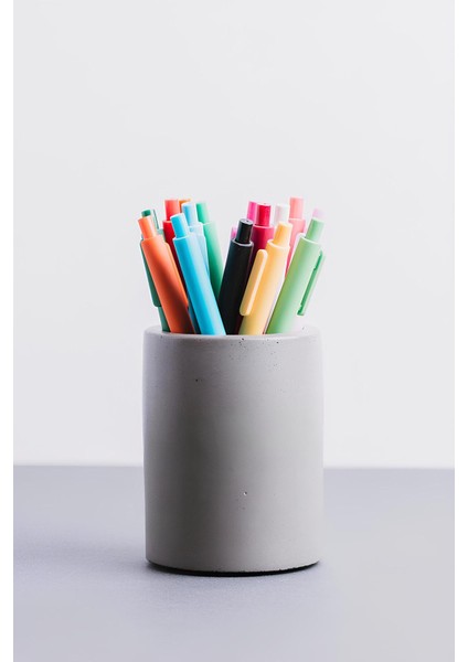 Beton Diş Fırçalık | Kalemlik, Makyaj ve Banyo Düzenleyici Organizer 8X10 cm indirimleri