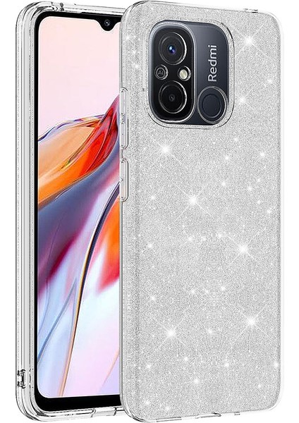 Xiaomi Redmi 12C Kılıf Khyr Shining Silikon-Gümüş