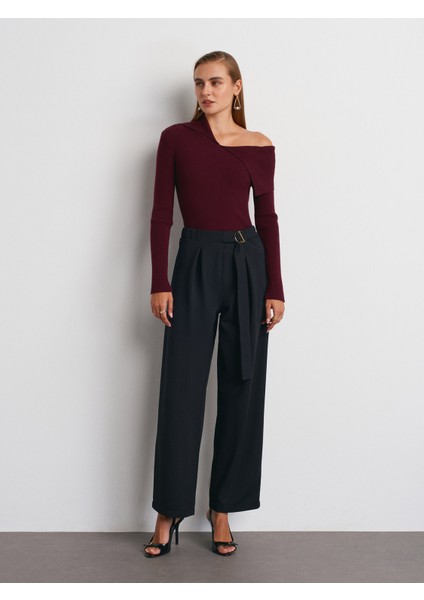 72189 Kemerli Pantolon-Siyah