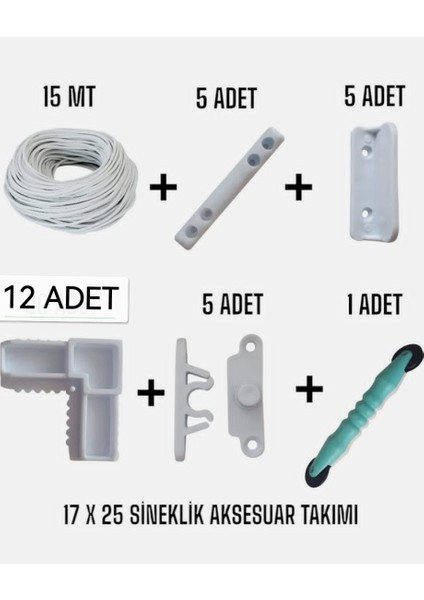 Eylul 17X25 Sineklik Aksesuar Takımı – Kolay Montaj, Dayanıklı Malzeme