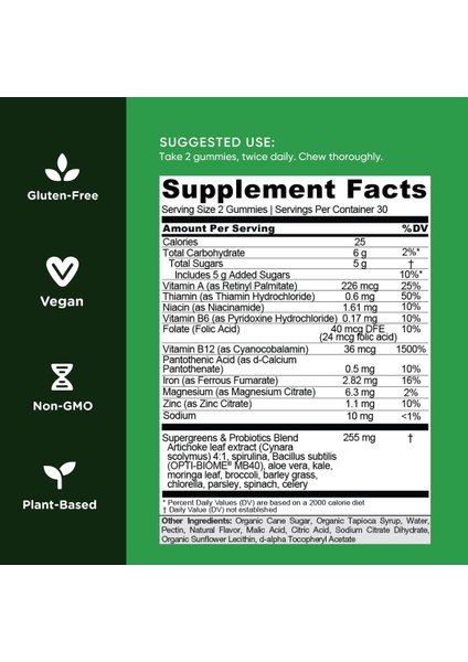 Supergreens Vitamin Gummy 60 Gummies fiyatları
