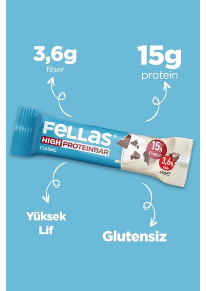 Yüksek Protein Bar - Klasik Sade 45G (3 Adet) modelleri