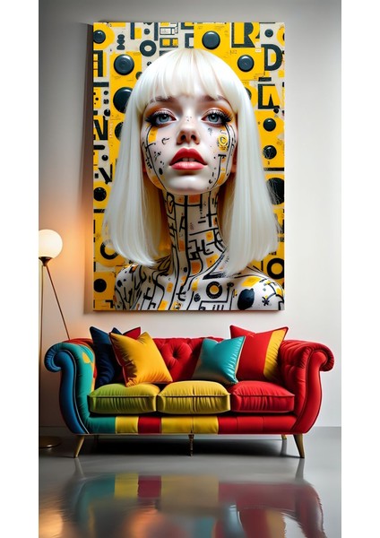 Modern Sanat Kadın Portre Ev Duvar Salon Güzellik Salonu Ofis Dükkan Dekarasyon Kanvas Tablo