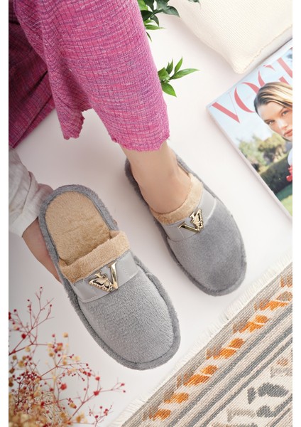 Kadın Ev Terliği Peluş Yıkanabilir Içi Yünlü Kürklü Terlik Misafir Çeyiz Bohça Gelin Terliği