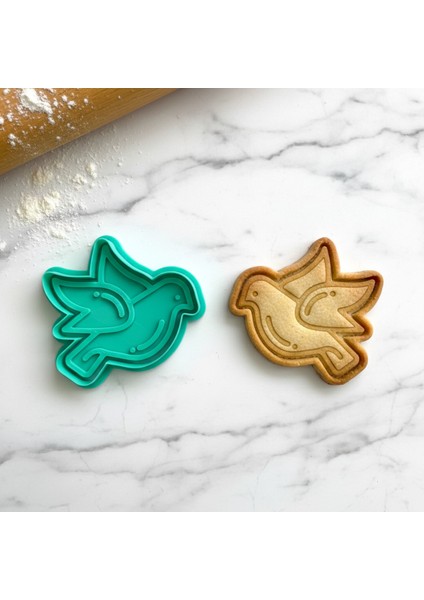 Baby Shower ve Bahar Temalı Kurabiye Kalıbı Seti (4 Parça: Tavşan, Baykuş, Güvercin, Civciv) modelleri