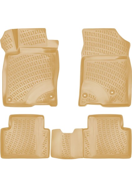 Rizline Honda Civic Rs Hb 2016-2021 Ile Uyumlu 3D Havuzlu Paspas Bej