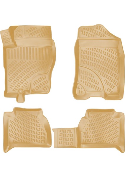 Rizline Nissan Navara 2005-2013 Ile Uyumlu 3D Havuzlu Paspas Bej