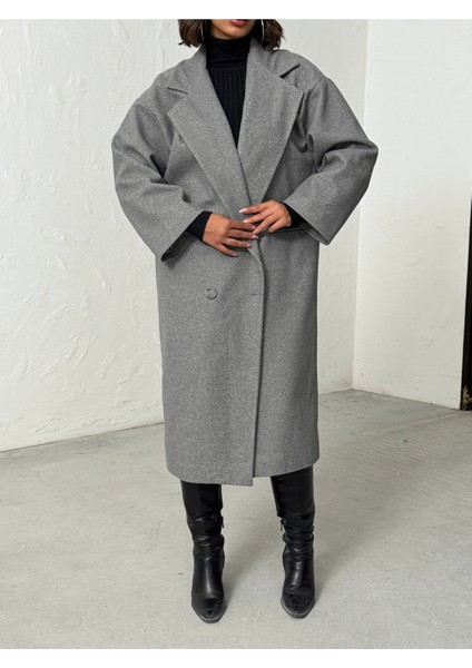 Kadın Düğmeli Yumuşak Dokulu Kaşe Kaban indirimleri