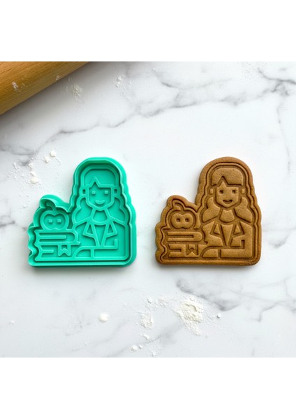 Öğretmenler Günü Temalı Kurabiye Kalıbı ve Damga Seti, Gıda Uyumlu, Mutfak Dekorasyon