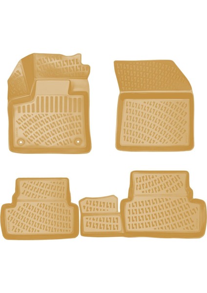 Rizline Ds 7 Crossback E-Tense 2018-2022 Ile Uyumlu 3D Havuzlu Paspas Bej