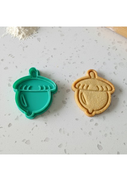 Palamut Şeklinde Kurabiye Kalıbı, Gıda Uyumlu, Sonbahar Temalı, Mutfak Gereçleri, Hamur Şekillendiri