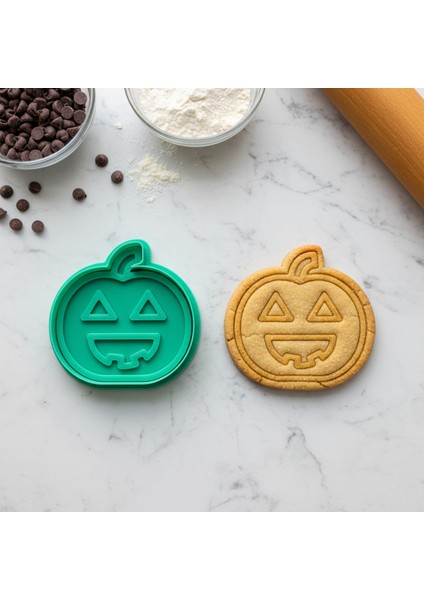 Halloween Kabak Kurabiye Kalıbı, Gıda Uyumlu, Jack O' Lantern Tasarımlı, Hamur Şekillendirici