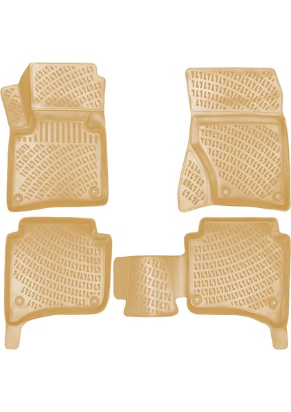 Rizline Porsche Cayenne 4 B. Klimalı 2011-2017 Ile Uyumlu 3D Havuzlu Paspas Bej