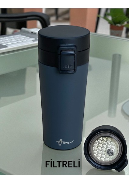 Bitki Çayı Termosu Filtreli Sıcak Soğuk Süzgeçli El Termos Araç Okul Iş Seyahat Bardak Termos 380ML