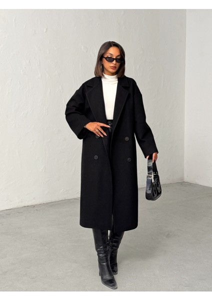 Kadın Düğmeli Yumuşak Dokulu Kaşe Kaban fiyatları