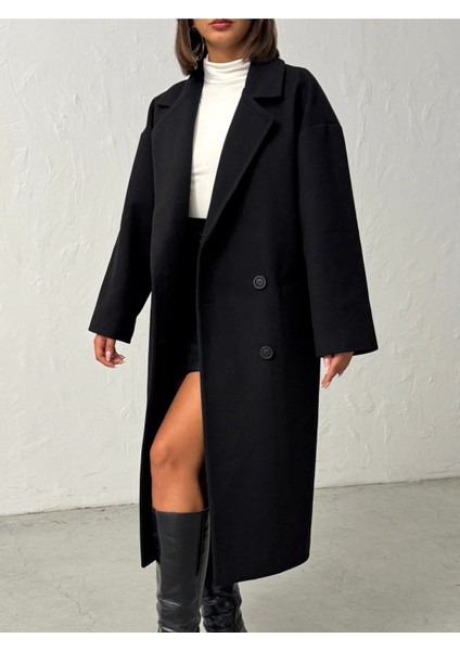 Kadın Düğmeli Yumuşak Dokulu Kaşe Kaban indirimleri