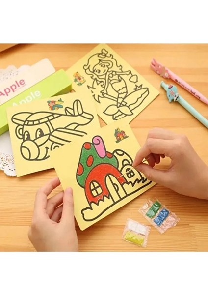 20 Ad. A4 Büyük Boy (Kız-Erkek) Kum Boyama Seti