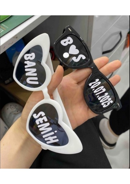 2 Adet Gözlük Camı Için (Gözlük Dahil Değildir) Sticker Gelin Damat Gözlüğü Için Gözlük Sticker