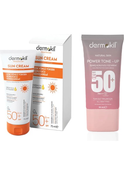 Spf 50+ Güneş Kremi 75 Ml+Power Tone-Up 50 ml 2’li Set