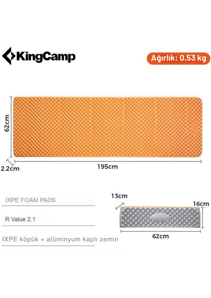 Kingcamp Ultralight Ixpe Yalıtımlı Z Mat R Değeri 2,1 Orange fırsatları