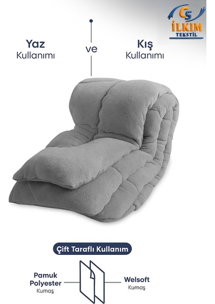 Cs Ilkim Çift Kişilik Çift Taraflı 195X215 Lüx Welsoft Yorgan