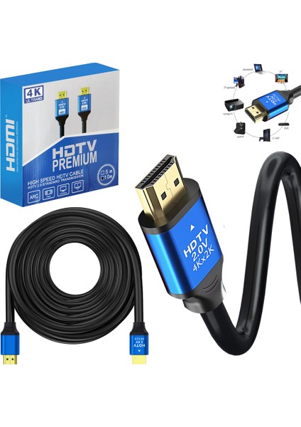HDMI Kablo 2.0V Hdtv 4K 60hz 10MT Poke PK-6854