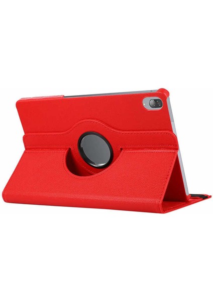 Lenovo Tab P11 Pro 11.2" 2.nesil Uyumlu Lckc Dönebilen Standlı Kılıf-Kırmızı
