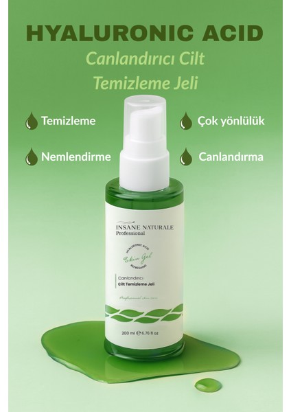 INSANE NATURALE Arındırıcı ve Canlandırıcı Yüz-Cilt Temizleme Jeli 200 ml