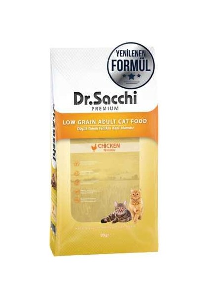 Dr.sacchi Düşük Tahıllı Tavuklu Yetişkin Kedi Maması 10KG fiyatları