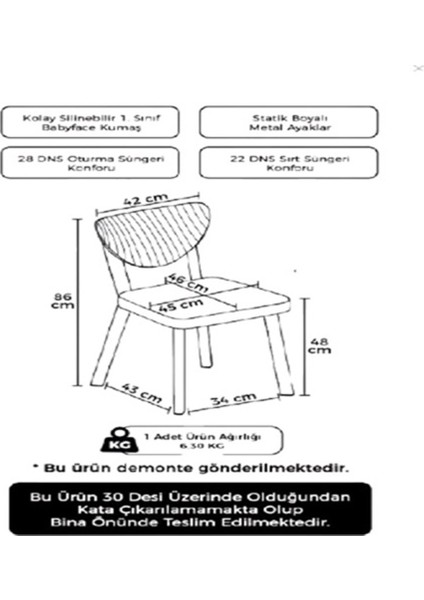 Elma Mutfak Sandalyesi 4 adet modelleri