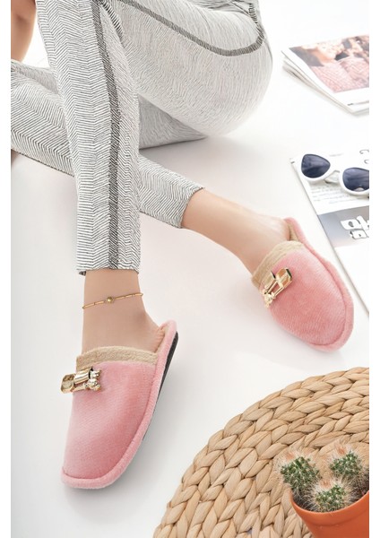 Kadın Ev Terliği Peluş Yıkanabilir Içi Yünlü Kürklü Terlik Misafir Çeyiz Bohça Gelin Terliği