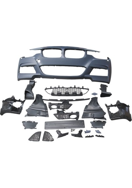 Bmw 3 Seri F30 12/18 Ön Tampon Komple (Izgaralı/plaka Plasti̇kli̇) (F.yık.lı) (Mtech/lcı)