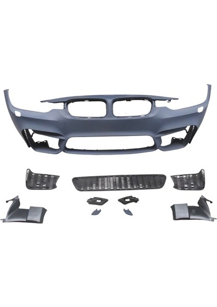 Bmw 3 Seri F30 12/18 Ön Tampon Astarlı (Si̇s Deli̇ksi̇z Kapak/ızgaralı/f.yık.lı/çek.kapaklı)M3/style