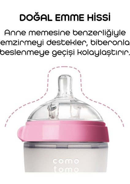 Comotomo Antikolik Silikon Biberon 150 ml 0-3 Ay Pembe fiyatları