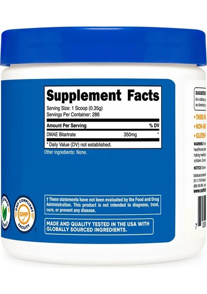 cost Pure Dmae Brain Bitartrate Powder 100 Grams fiyatları