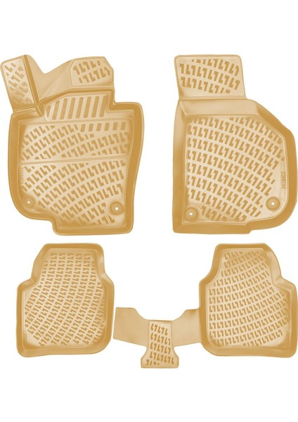 Rizline Skoda Super B 2008-2015 Ile Uyumlu 3D Havuzlu Paspas Bej