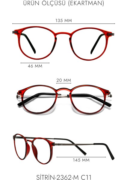 SİTRİN-2362-M C11 Bordo Mavi Işık Koruyucu Ekran Gözlüğü