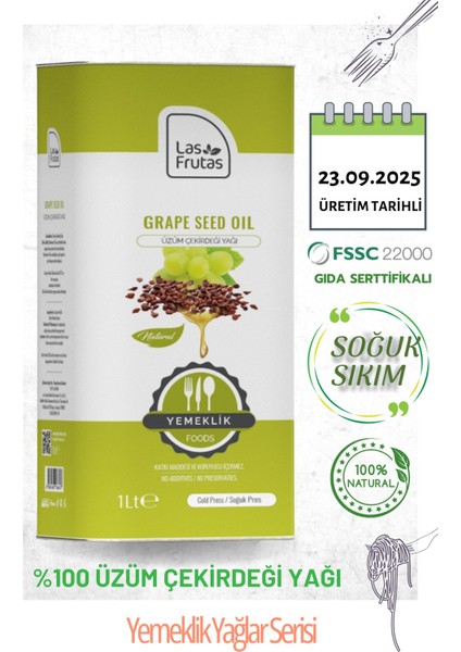 Yemeklik Üzüm Çekirdeği Yağı 1 Litre – Soğuk Sıkım, Saf & Doğal