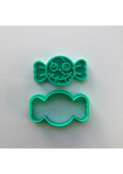 Cadılar Bayramı Şeker Kurabiye Kalıbı, Yeşil, Özel Tasarım Hamur Şekillendirici ve Damga Seti fırsatları