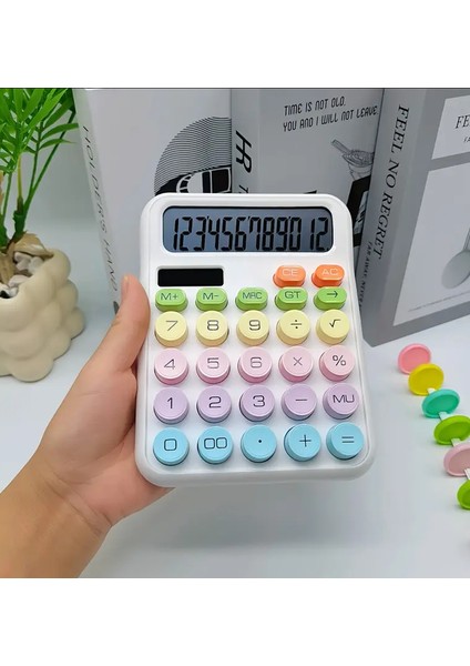 Pinterest Hesap Makinesi 12 Hazneli LCD Ekran Açılı Geniş Ekran,güneş Enerji ve Pilli Hesap Makinesi