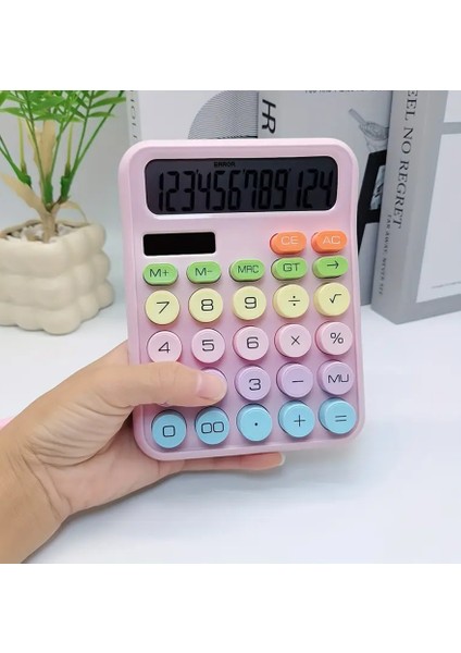 Pinterest Hesap Makinesi 12 Hazneli LCD Ekran Açılı Geniş Ekran,güneş Enerji ve Pilli Hesap Makinesi
