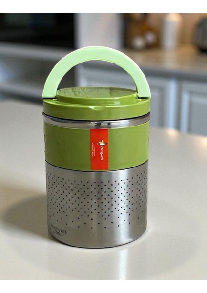 Çelik Yemek Termos Vakumlu Okul Iş Beslenme Kabı Yemek 2li Sefer Tası Sızdırmaz 1,5lt