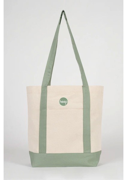 Mint Yeşili Cepli Kanvas Tote Çanta fiyatları