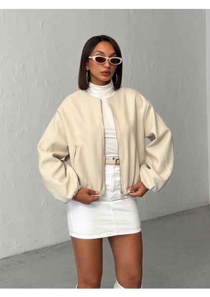 Kadın Kaşe Bomber Ceket