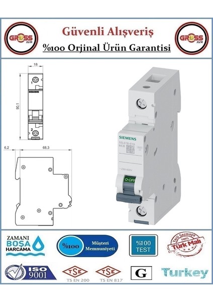 B - Tipi 16 Amper Otomatik Sigorta - Orjinal Ürün